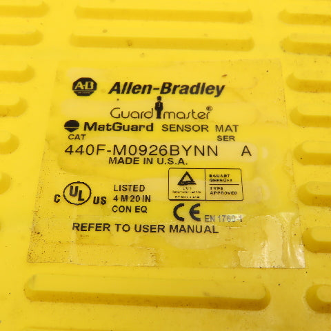 Allen Bradley 440F-M0926BYNN 18" x 51-1/2" Safety Floor Switch Mat Yellow