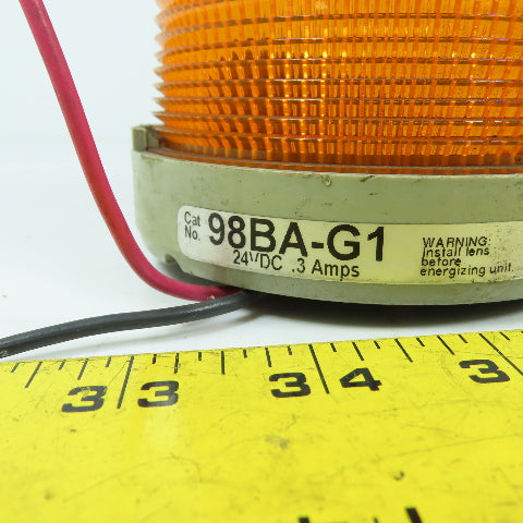 Edwards 98BA-G1 Adaptabeacon Orange Amber Strobe Signal Light 24VDC 0.3A