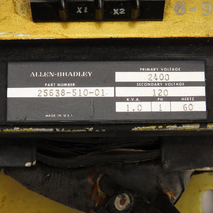 Allen Bradley 25638-510-01 1.0kVA Transformer Primary 2400V Sec 120V 1PH 60HZ