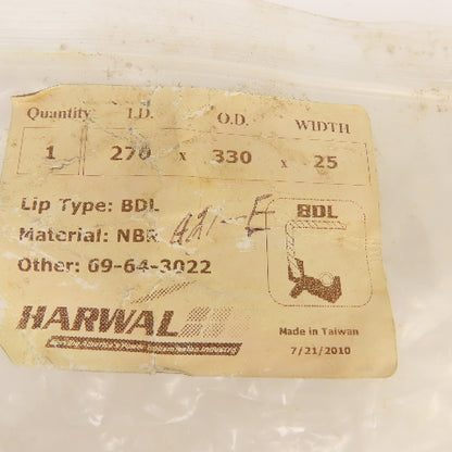 Harwal 69-64-3022 BDL Lip Rotary Shaft Oil Seal 270mm ID x330mm OD x 25mm W NBR