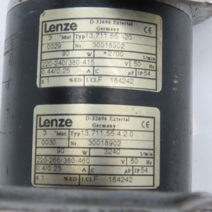 Lenze 13.711.55.420 58:1 Ratio Gear Motor 90W 220/460V 50/60Hz 56RPM Output