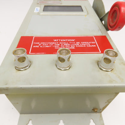 Cutler Hammer DH361UDKW 30A 600VAC 250VDC 3 Pole Non Fused Safety Disconnect
