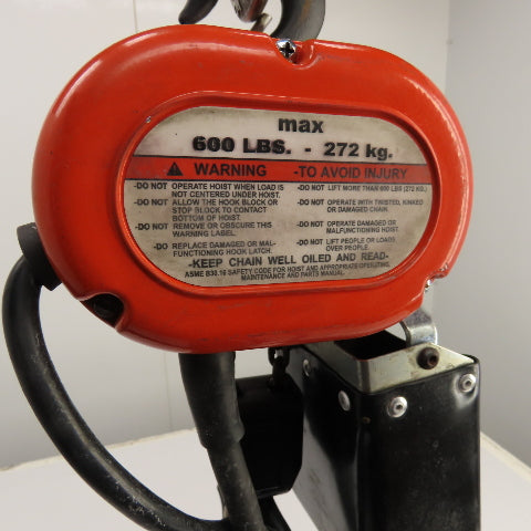 CM ShopStar 600LB Electric Chain Shop Garage Hoist 10' Lift 8FPM 120V 1PH