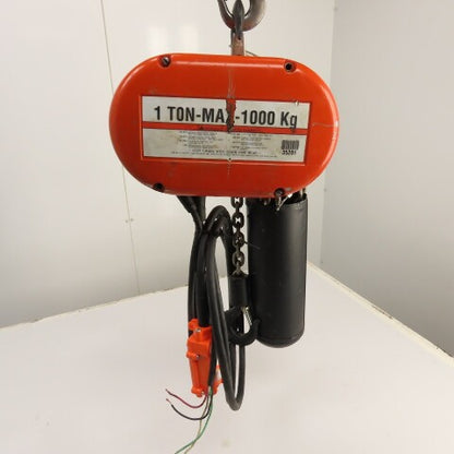 CM Lodestar Model L 1 Ton 2000LB Electric Chain Hoist 230/460V 15' Lift 16FPM