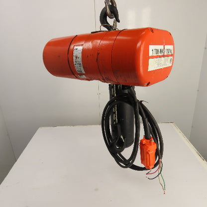CM Lodestar Model L 1 Ton 2000LB Electric Chain Hoist 230/460V 15' Lift 16FPM