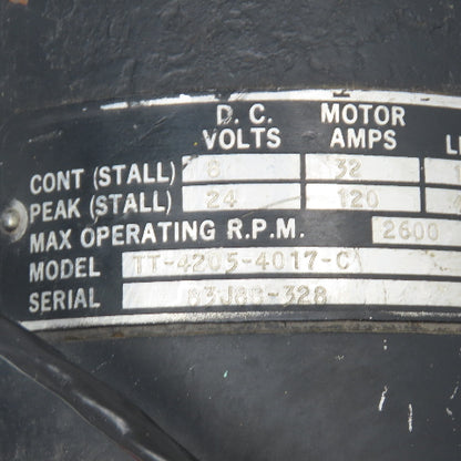 Kollmorgen TT-4205-4017-C 24V DC Motor W/ Tach 2600RPM 35mm Shaft