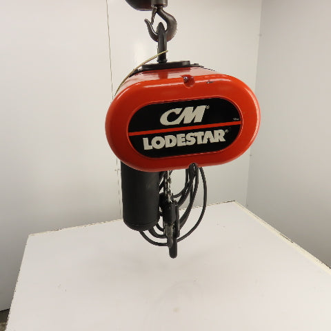 CM Lodestar Model L 1 Ton 2000LB Electric Chain Hoist 230/460V 20' Lift 16FPM