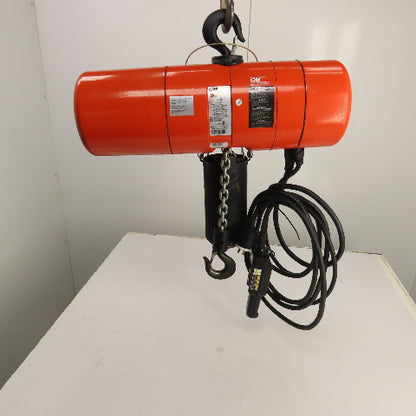 CM Lodestar Model L 1 Ton 2000LB Electric Chain Hoist 230/460V 20' Lift 16FPM