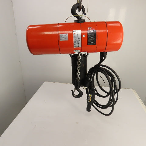 CM Lodestar Model L 1 Ton 2000LB Electric Chain Hoist 230/460V 20' Lift 16FPM