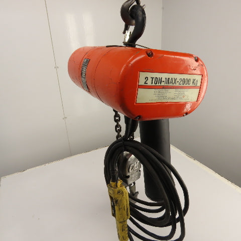 CM Lodestar Model R 2 Ton 4000LB Electric Chain Hoist 120V 1PH 10' Lift 8FPM