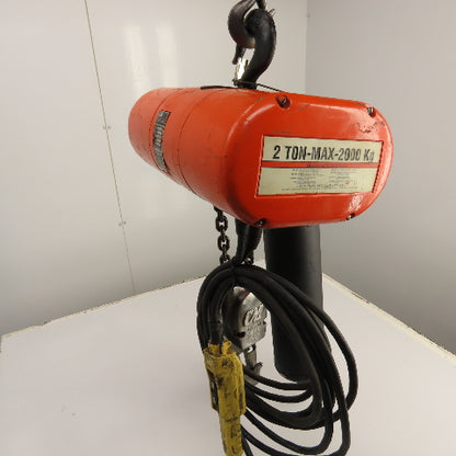 CM Lodestar Model R 2 Ton 4000LB Electric Chain Hoist 120V 1PH 10' Lift 8FPM