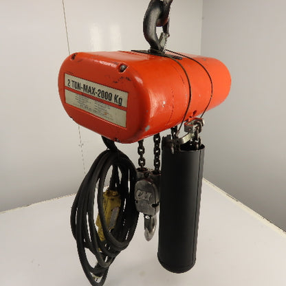 CM Lodestar Model R 2 Ton 4000LB Electric Chain Hoist 120V 1PH 10' Lift 8FPM