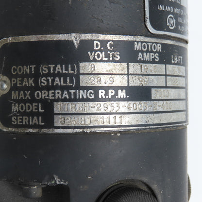 Kollmorgen TTRBH-2953-4003-B-400 8/28.9V DC Stall DC Brake Servo Motor 3000RPM