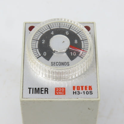 Fotek H3-10S 220VAC Power On Delay Timer Starter Relay 0-10 Seconds W/Base