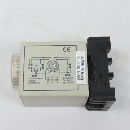 Fotek H3-10S 220VAC Power On Delay Timer Starter Relay 0-10 Seconds W/Base