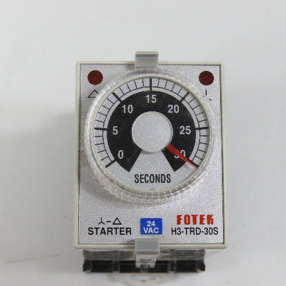 Fotek H3-TRD-30S 24VAC Power On Delay Timer Starter Relay 0-30 Seconds W/Base