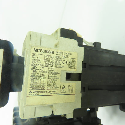 Mitsubishi SD-N21 Magnetic Contactor 24VDC Coil W/ TH-OKP Overload Relay