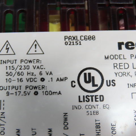 Red Lion PAXLC600 Digital Counter LED +/-999999 % Or °F 115/120V