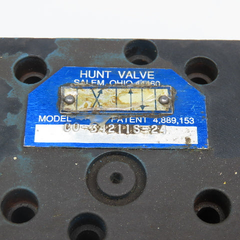 Hunt Valve C0-34211S-24 5/2 Position Hydraulic Directional Valve Block