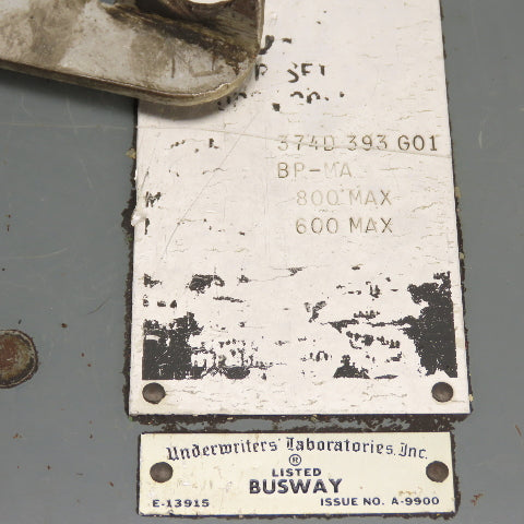 Westinghouse BP-MA 800A Plug-In Bus Plug Circuit Breaker Disconnect Switch 600V