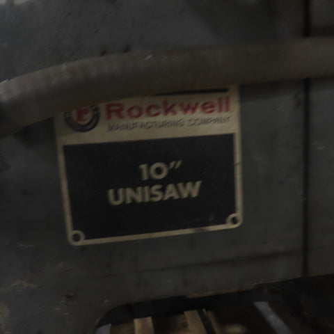 Rockwell 34-450 10" Unisaw Table Saw 220/240V 3Ph W/ Tilt Arbor