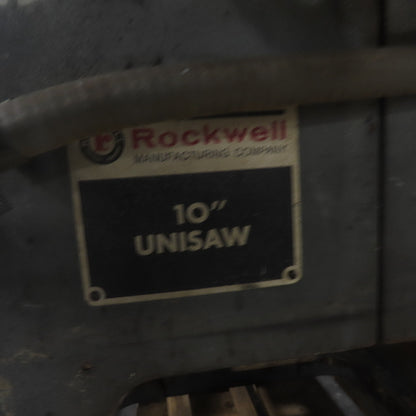 Rockwell 34-450 10" Unisaw Table Saw 220/240V 3Ph W/ Tilt Arbor