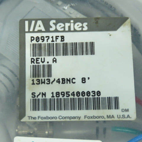 Foxboro P0971FB I/A Series Video Cable 13W3/4BNC 8'