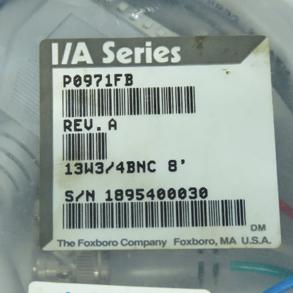 Foxboro P0971FB I/A Series Video Cable 13W3/4BNC 8'