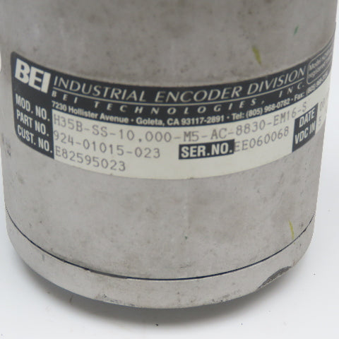 BEI H35B-SS-10,000-M5-AC-8830-EM16-S Rotary Encoder 5VDC 3/8" Shaft