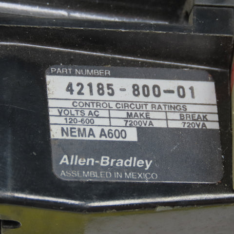 Allen Bradley 42185-800-01 Thermal Overload Unit 120-600VAC