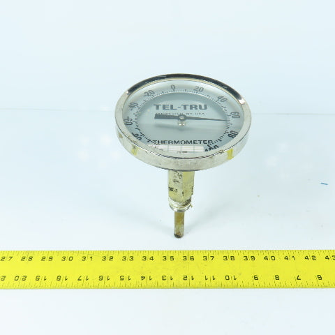 Tel-Tru 4-1/2" Dial Thermometer Gauge -100° to +100°F