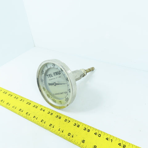 Tel-Tru 4-1/2" Dial Thermometer Gauge -100° to +100°F