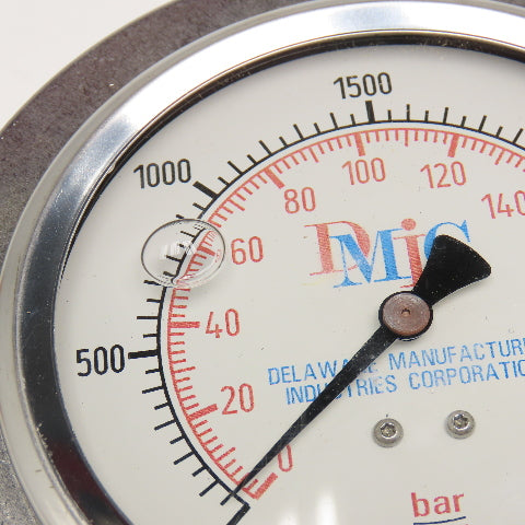 DMIC 0-3000PSI Oil Filled Panel Mount Pressure Gauge Stainless Steel 1/2" NPT