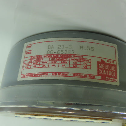 Mercoid Control DA 21-3 R.5S Mercoid PSIG Pressure Switch 120/440V