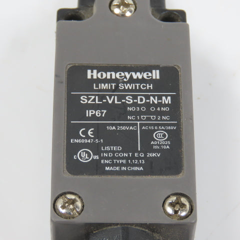 Honeywell SZL-VL-S-D-N-M Plunger Limit Switch 10A 250VAC