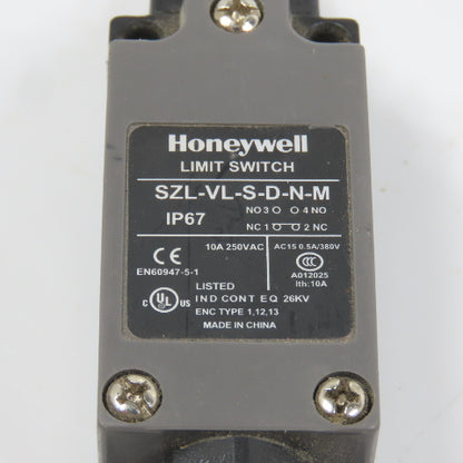 Honeywell SZL-VL-S-D-N-M Plunger Limit Switch 10A 250VAC