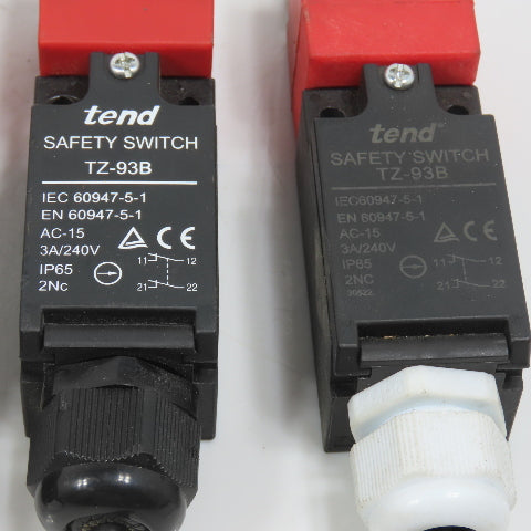 Tend TZ-93B Door Safety Interlock Switch 3A 240VAC (1 Key) Lot Of 4