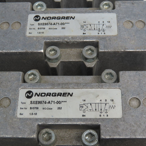 Norgren SXE9574-A71-00 5/2 Single Solenoid Spring Return Valve Bank 24VDC