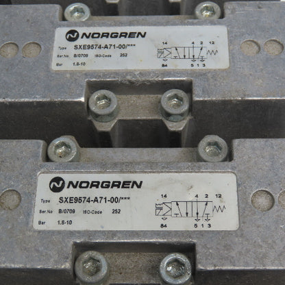Norgren SXE9574-A71-00 5/2 Single Solenoid Spring Return Valve Bank 24VDC