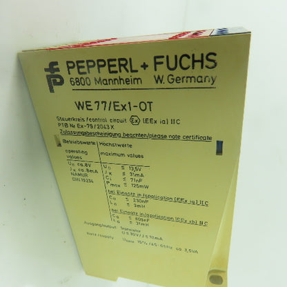 Pepperl + Fuchs 01672 S WE 77/Ex1-OT Switch Amplifier 1 Channel Reversable 115V