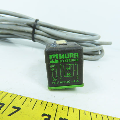 Murr Elektronik 4A 24V AC/DC Solenoid Valve Coil Connector W/ 3 Wire Lead