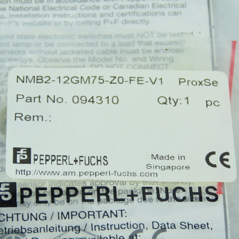 Pepperl + Fuchs NMB2-12GM75-Z0-FE-V1 093410 Inductive Proximity Sensor 6-30VDC