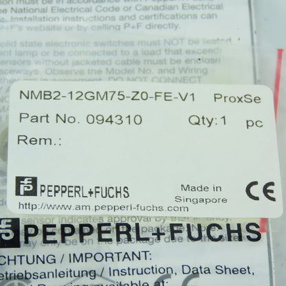 Pepperl + Fuchs NMB2-12GM75-Z0-FE-V1 093410 Inductive Proximity Sensor 6-30VDC