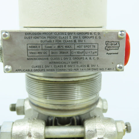 Taylor Instrument 2500PSI Diaphragm Valve Transmitter 24VDC