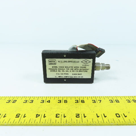 Beta 910303 Isolated Media Gauge 0-100PSIG For Hathaway 130, 135, 230, 235