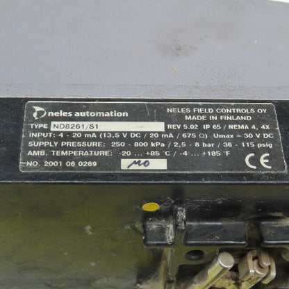 Neles Automation ND8261/S1 Electropneumatic Valve Positioner 115PSI 30V DC Max