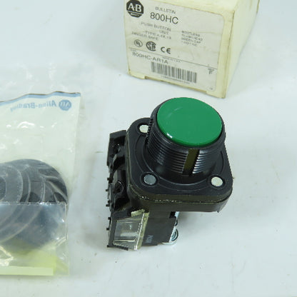 Allen Bradley 800HC-AR1A Ser F Momentary Contact Green Push Button Kit New