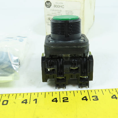 Allen Bradley 800HC-AR1A Ser F Momentary Contact Green Push Button Kit New
