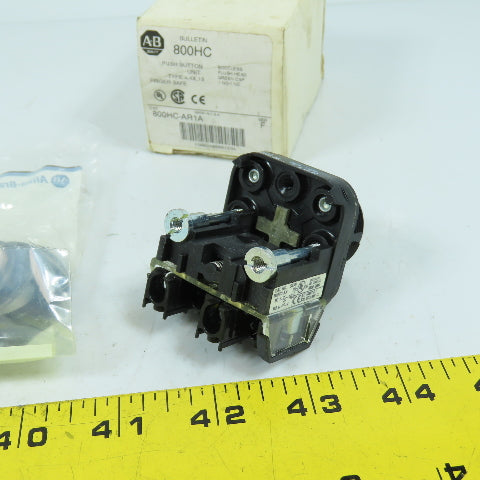 Allen Bradley 800HC-AR1A Ser F Momentary Contact Green Push Button Kit New