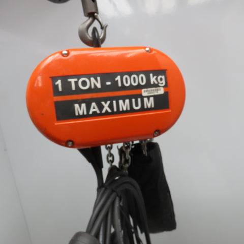 CM Model L 1 Ton Electric Chain Hoist 15' Lift 16FPM 208-480V 3Ph W/ DC Braking